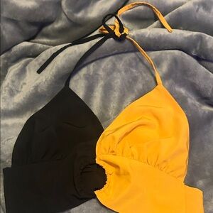 SHEIN Black and Orange Crop Top